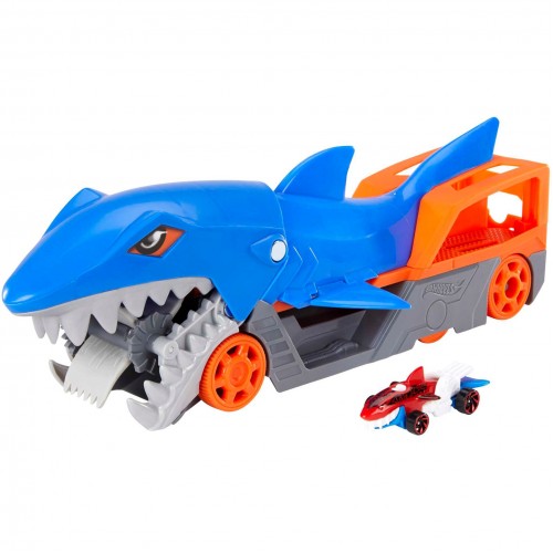 Mattel Hot Wheels Hungry Shark Transporter Toy Vehicle (GVG36)