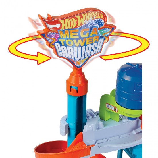 Mattel Hot Wheels City: Mega Tower Car Wash Color Shifters Playset (HDP05)