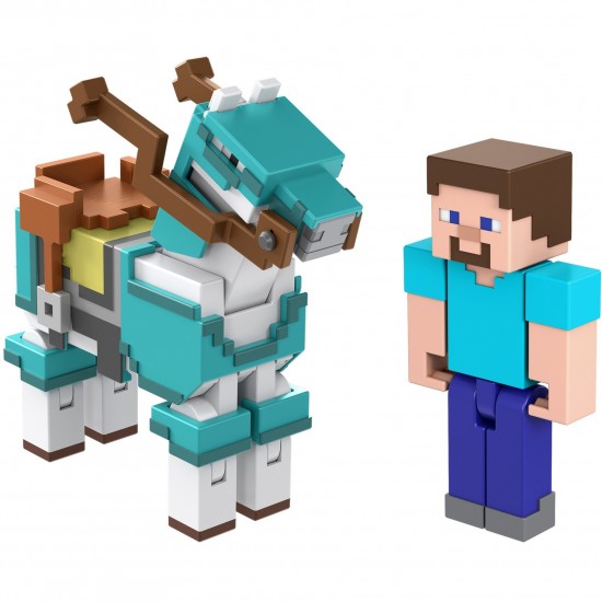 Mattel Minecraft Steve And Armored Horse (HDV39)