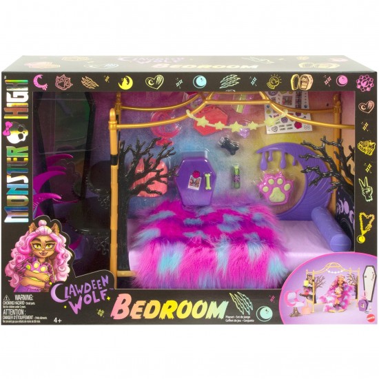 Mattel Monster High Clawdeen Wolf's Bedroom Backdrop (HHK64)