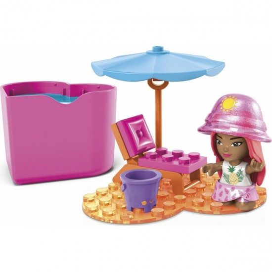Mattel Mega Bloks Barbie: Color Reveal - Beach Day Micro-Doll (HHP88)
