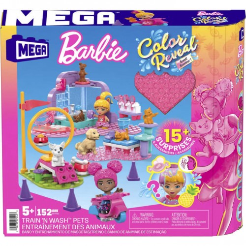 MEGA BLOKS  Barbie Color Reveal - Παιχνίδι Και Μπάνιο Με Τα Ζωάκια (HHP89)