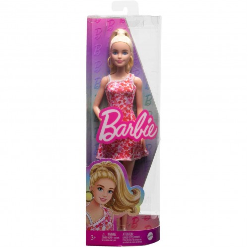 Mattel Barbie Fashionistas doll with blonde ponytail and floral dress (HJT02)