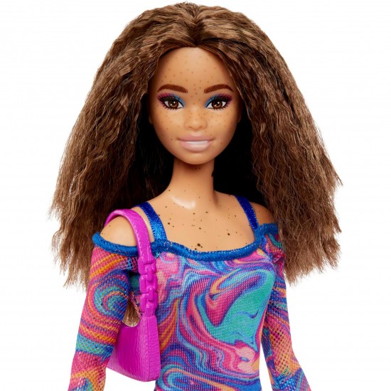 Mattel Barbie Fashionistas doll with crimped hair and freckles (HJT03)