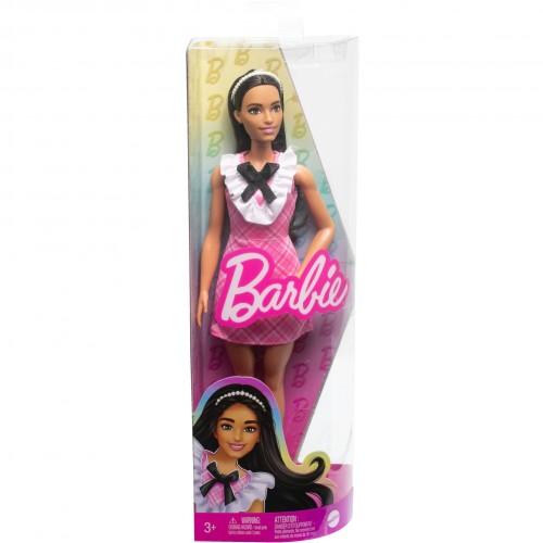 Mattel Barbie Fashionistas doll with black hair and check dress (HJT06)