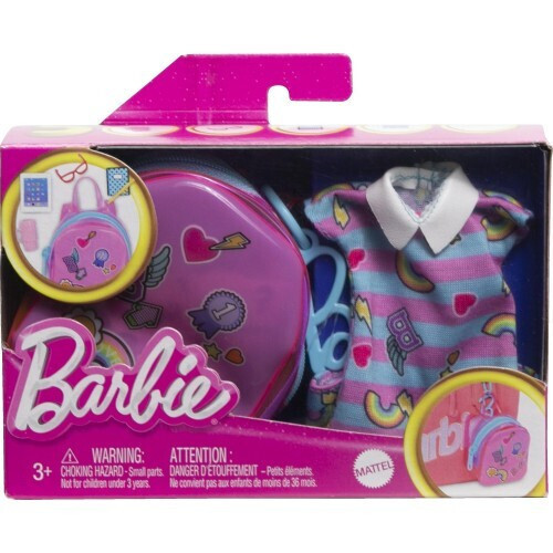 Mattel Barbie: Deluxe Clip-On Bag with School Outfit (HJT41/HJT44)