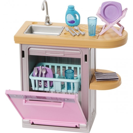 Mattel Barbie: Furniture and Accessory Pack - Dishwasher Theme (HJV32/HJV34)