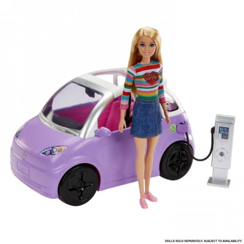Mattel Barbie: Electric Vehicle with Charging Station And Plug (HJV36)