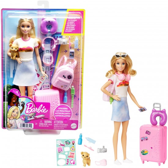 Mattel Barbie Κούκλα Έτοιμη για Ταξίδι με Λαμπάδα (HJY18)