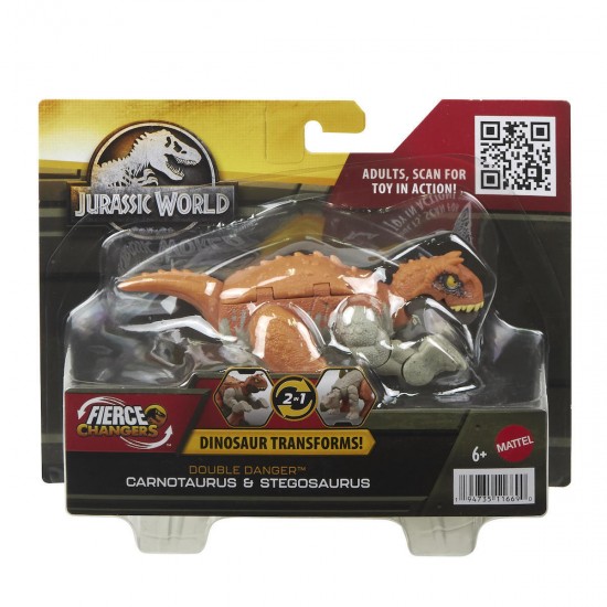 Mattel Jurassic World: Fierce Changers Double Danger - Carnotaurus & Stegosaurus (HLP05/HLP07)