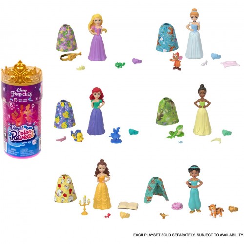 Mattel Disney Princess Μίνι Κούκλες Royal Color Reveal (HMB69)