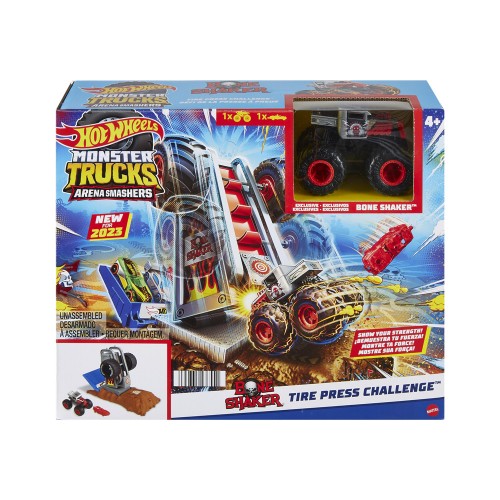 Mattel Hot Wheels Monster Trucks: Arena Smashers - Bone Shaker Tire Press Challenge (HNB88/HNB87)