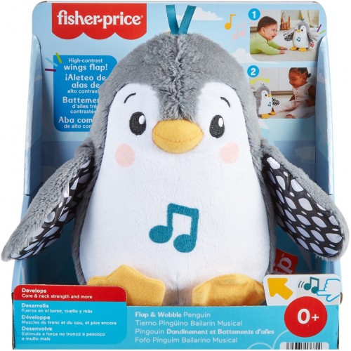 Fisher-Price Flutter & Wobble Penguin, cuddly toy (HNC10)