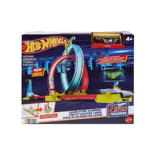 Mattel Hot Wheels Neon Speeders - Laser Stunt Slamway με Λαμπάδα (HPC05)