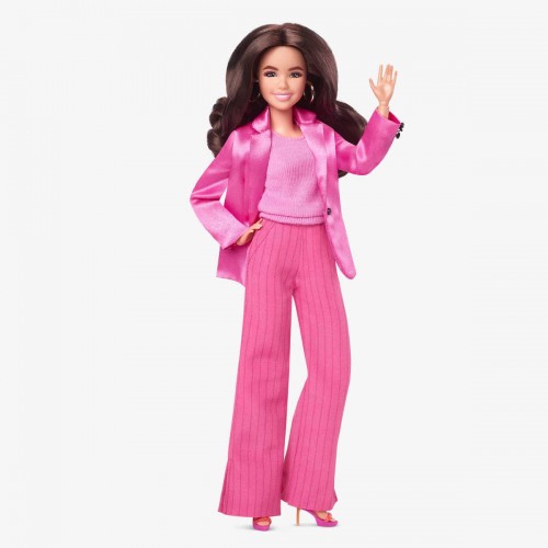 Mattel Barbie: The Movie - Collectible Doll America Ferrera as Gloria in Pink Power Pant Suit (HPJ98)