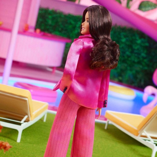 Mattel Barbie: The Movie - Collectible Doll America Ferrera as Gloria in Pink Power Pant Suit (HPJ98)