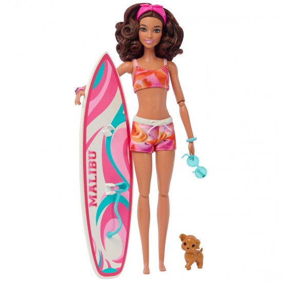 Mattel Barbie: Beach Doll with Surfboard (HPL69)