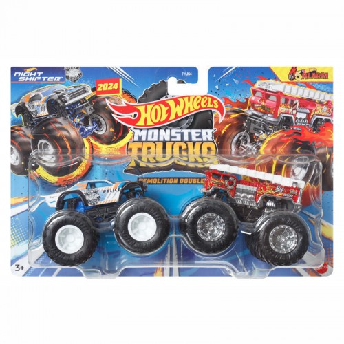 Mattel Hot Wheels Monster Trucks: Demolition Doubles 2024 - Night Shifter VS Hot Wheels 5 Alarm (FYJ64/HWN56)