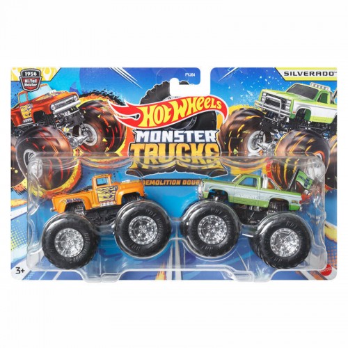 Mattel Hot Wheels Monster Trucks: Demolition Doubles 2024 - 1956 Hi-Tail Hauler VS Silverado (FYJ64/HWN61)