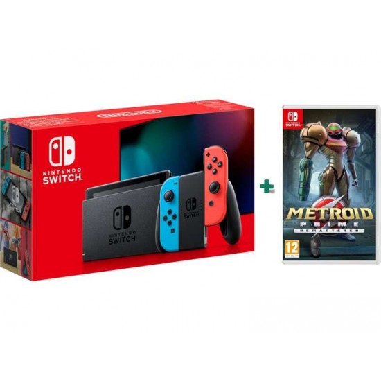 Nintendo Switch 2019 Neon Blue Neon Red  Metroid Prime Remastered