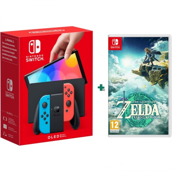 Nintendo Switch OLED Model Neon Blue/Neon Red & The Legend of Zelda: Tears of The Kingdom (1925139)