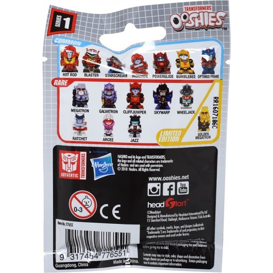 OOSHIES-ΣΥΛΛΕΚΤΙΚΟ ΣΑΚΟΥΛΑΚΙ TRANSFORMERS (1 ΤΜΧ) (T-HEA-77655)