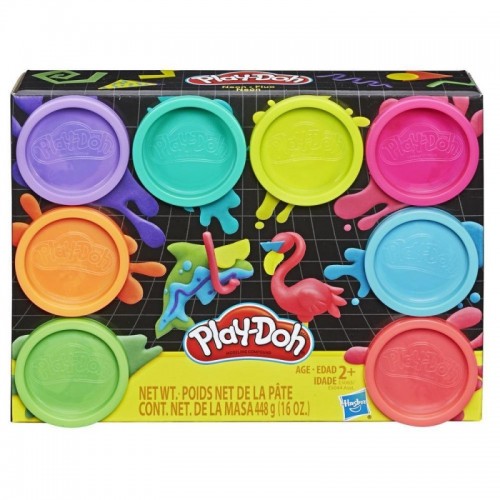 Hasbro Play-Doh Neon Μη Τοξικά Πλαστοζυμαράκια Με 8 Χρώματα E5044 / E5063