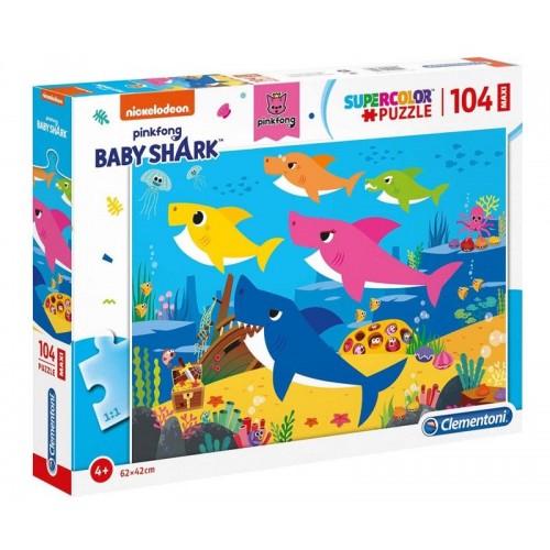 As Company Puzzle 104 Maxi Super Color Baby Shark (1210-23751)