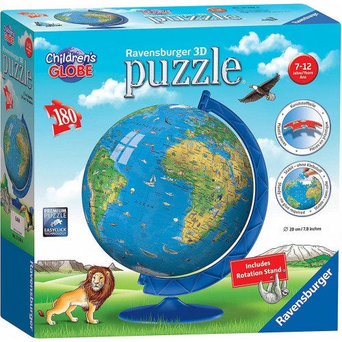 Ravensburger 3D Puzzle Υδρόγειος 20cm για Παιδιά 180 τμχ (12338)