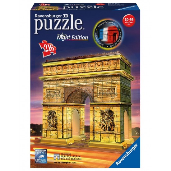 Ravensburger 3D Puzzle Night Edition 216 τεμ. Αψίδα Θριάμβου (12522)