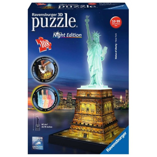 Ravensburger 3D Puzzle Statue of Liberty by night building (125968)