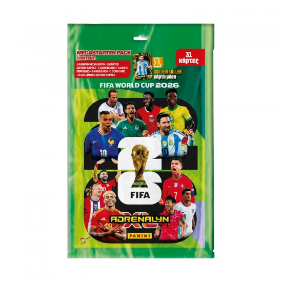 Panini Adrenalyn XL: Fifa World Cup 2026 - Mega Starter Pack (Greek Pack and Guide / English Cards)(118242) Panini Adrenalyn XL: Fifa World Cup 2026 - Mega Starter Pack (Greek Pack and Guide / English Cards)(118242)
