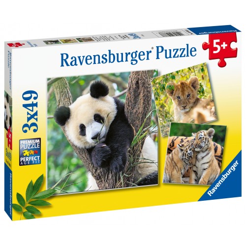 Ravensburger Puzzle panda, τίγρη και λιοντάρι (05666)