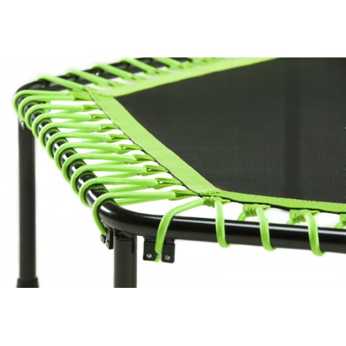 Salta Fitness trampoline, fitness equipment (black/green, hexagonal, 140 cm) (5357G)