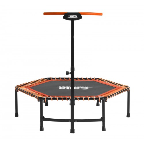 Salta Fitness trampoline, fitness equipment (black/orange, hexagonal, 140 cm) (5357O)