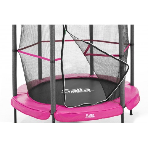 Salta Junior trampoline, fitness equipment (pink/black, round, 140 cm) (5426P)