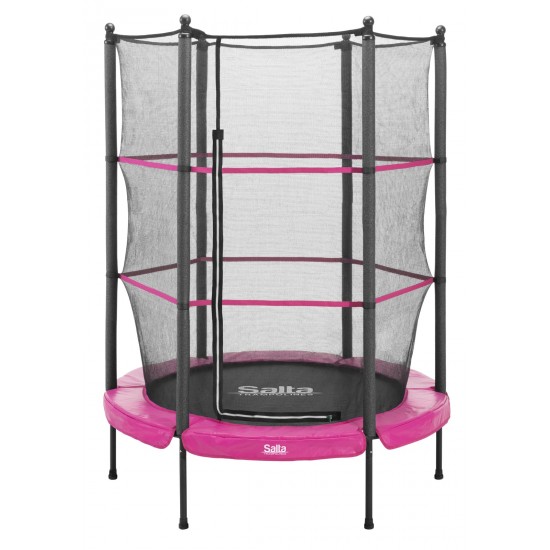 Salta Junior trampoline, fitness equipment (pink/black, round, 140 cm) (5426P)