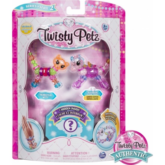 Spin Master - Twisty Petz Three Pack Figures Serie 2 - Bubbleyum Kitty & Sugarstar Flying Pony (20104384)