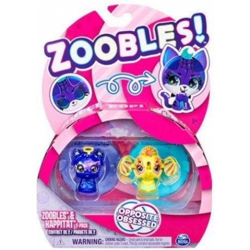 Spin Master Zoobles!: Zoobles & Happitat Opposite Obsessed Starlight Llama & Sunshine Elephant (2-Pack) (20135094)