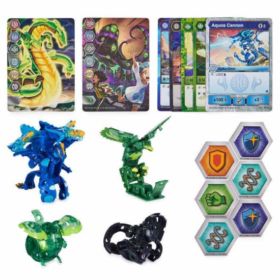 Spin Master Bakugan: Legends Collection Pack - Nova + Ultra + Geogan + Bakugan - Maxodon/Hyenix/Hanoj/Nillious Ultra (20140073)