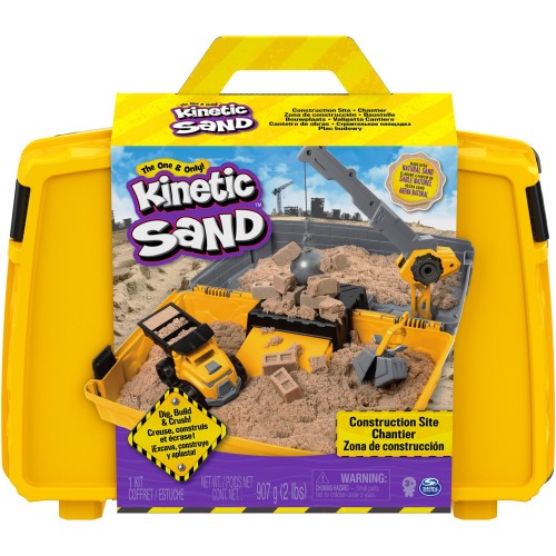 Spin Master Παιχνίδι Κατασκευών με Άμμο Kinetic Sand Construction Site Folding Sandbox Playset (6055877)