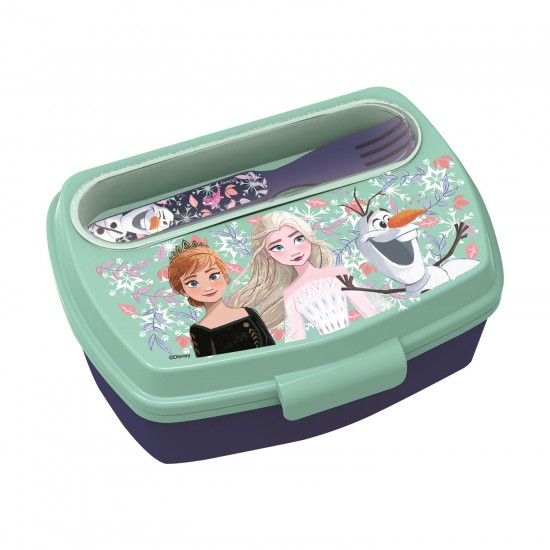 Stor: Frozen Snowy Tale - Funny Sandwich Box With Cutlery (81009) Stor: Frozen Snowy Tale - Funny Sandwich Box With Cutlery (81009)