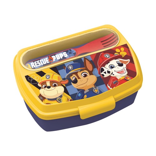 Stor: Paw Patrol Boy Rescue Pups - Funny Sandwich Box With Cutlery (81609) Stor: Paw Patrol Boy Rescue Pups - Funny Sandwich Box With Cutlery (81609)
