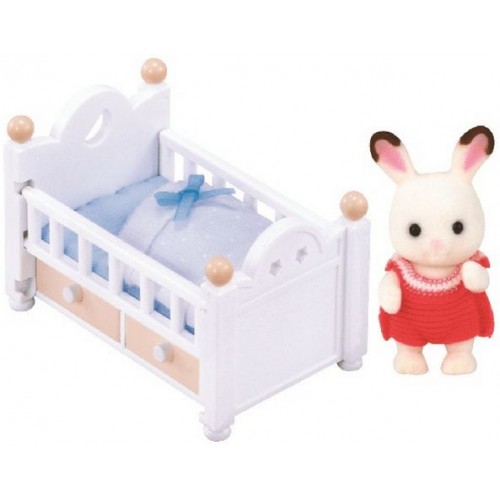 Sylvanian Families Chocolate Rabbit Μωρό & Κούνια (5017)