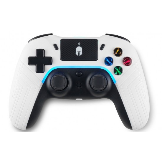 Spartan Gear - Aspis 4 Wired & Wireless Controller (compatible with PC [wired] and playstation 4 [wireless]) (colour: White/Black) (079674)