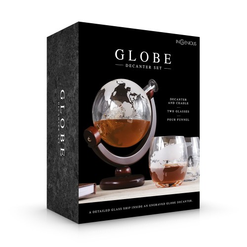 The Source Globe Decanter with Glasses - Σετ Κανάτα Υδρόγειος με 2 ποτήρια (75017)