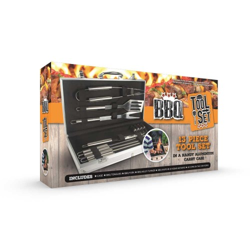 The Source BBQ Tool Set – Ανοξείδωτο σετ εργαλείων Barbeque 14 τεμάχια(78781)
