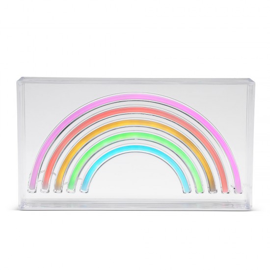The Source – Boxed Rainbow Light Neon Φωτιστικό σε Σχήμα Ουράνιου Τόξου (94126)