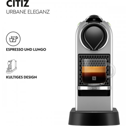 Krups Nespresso CitiZ Nespresso Capsule Coffee Machine (silver) (XN741B)