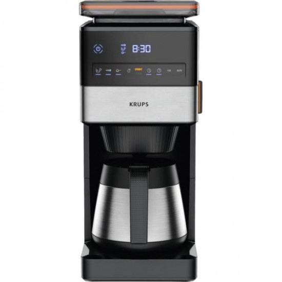 Krups Grind Aroma XL with Grinder Coffee Machine (black/stainless steel, Thermal Carafe) (KT8428)